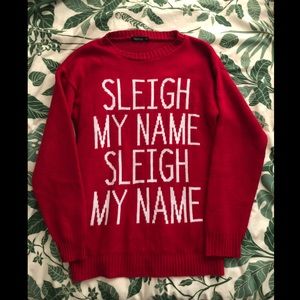 Boohoo Red Christmas Sweater “Sleigh My Name”